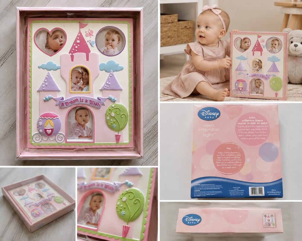 Disney Baby “A Dream Is a Wish” Princess Castle Baby Milestone Photo Frame